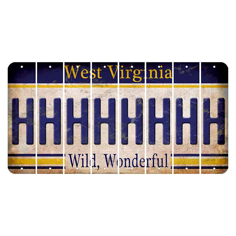 West Virginia Wild Wonderful Cut License Plate Strips (Set of 8) H