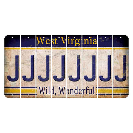 West Virginia Wild Wonderful Cut License Plate Strips (Set of 8) J