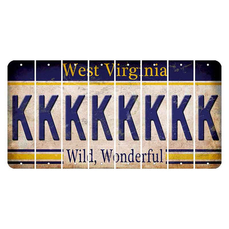 West Virginia Wild Wonderful Cut License Plate Strips (Set of 8) K