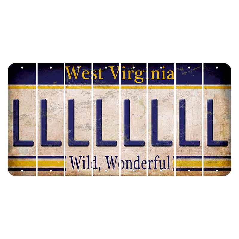 West Virginia Wild Wonderful Cut License Plate Strips (Set of 8) L