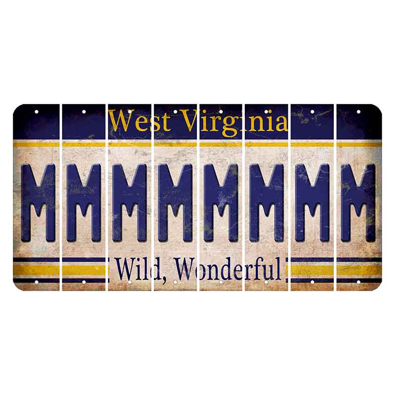 West Virginia Wild Wonderful Cut License Plate Strips (Set of 8) M