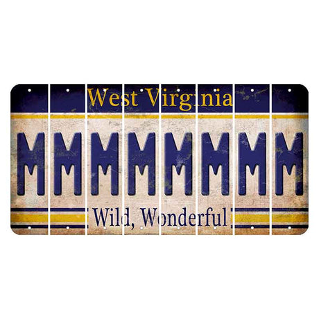 West Virginia Wild Wonderful Cut License Plate Strips (Set of 8) M