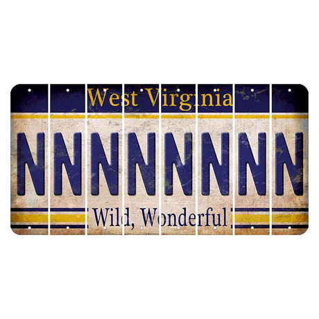 West Virginia Wild Wonderful Cut License Plate Strips (Set of 8) N