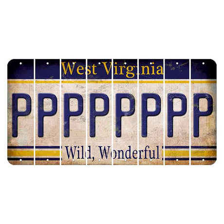 West Virginia Wild Wonderful Cut License Plate Strips (Set of 8) P