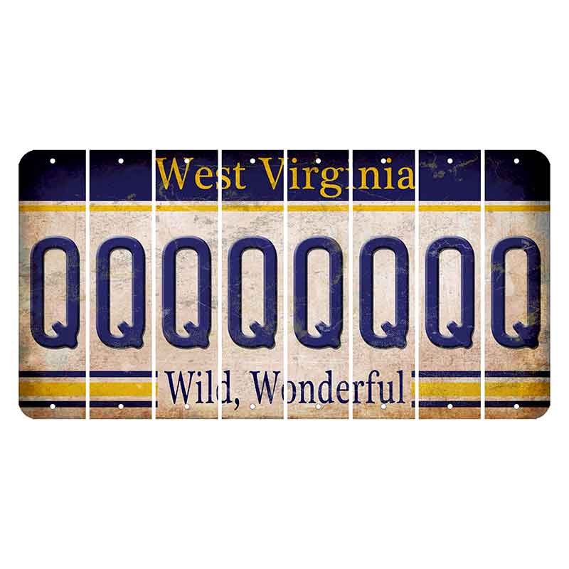 West Virginia Wild Wonderful Cut License Plate Strips (Set of 8) Q