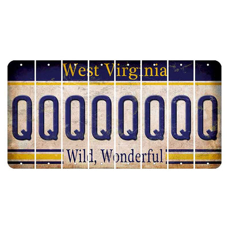 West Virginia Wild Wonderful Cut License Plate Strips (Set of 8) Q