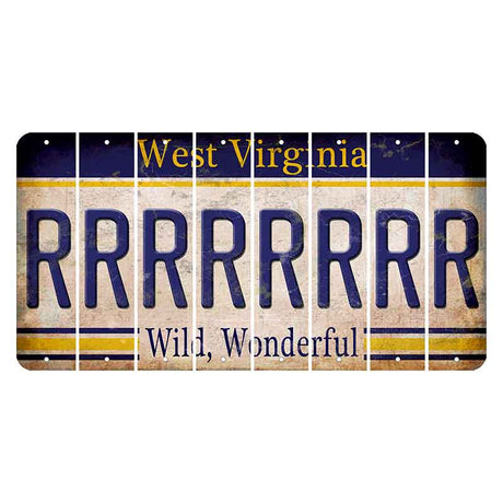 West Virginia Wild Wonderful Cut License Plate Strips (Set of 8) R