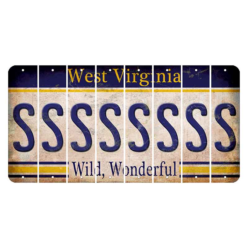 West Virginia Wild Wonderful Cut License Plate Strips (Set of 8) S