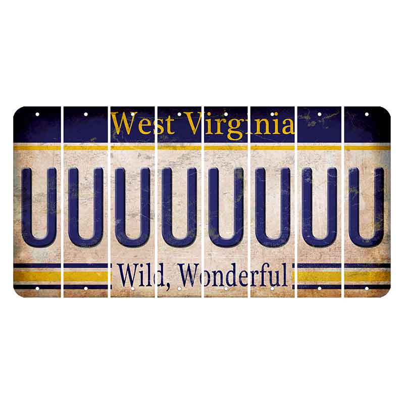 West Virginia Wild Wonderful Cut License Plate Strips (Set of 8) U