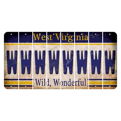 West Virginia Wild Wonderful Cut License Plate Strips (Set of 8) W