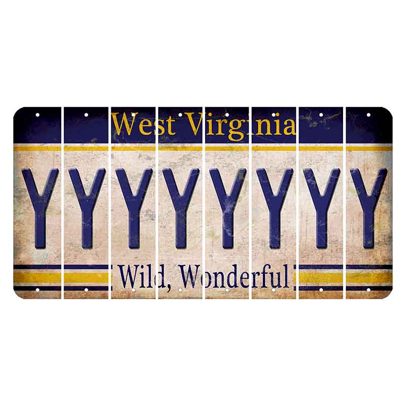 West Virginia Wild Wonderful Cut License Plate Strips (Set of 8) Y