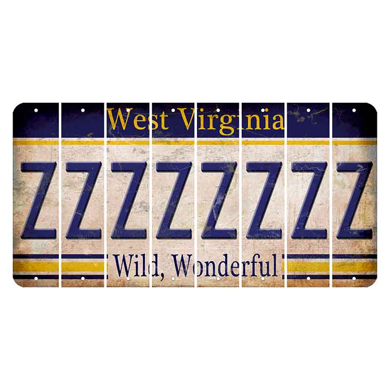 West Virginia Wild Wonderful Cut License Plate Strips (Set of 8) Z