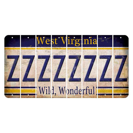 West Virginia Wild Wonderful Cut License Plate Strips (Set of 8) Z