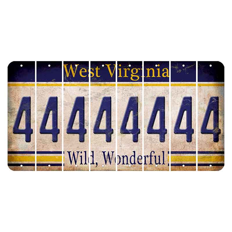 West Virginia Wild Wonderful Cut License Plate Strips (Set of 8) 4