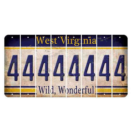 West Virginia Wild Wonderful Cut License Plate Strips (Set of 8) 4