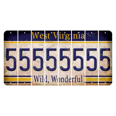 West Virginia Wild Wonderful Cut License Plate Strips (Set of 8) 5