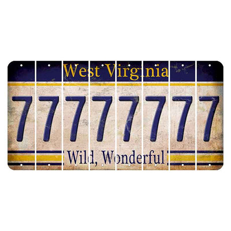 West Virginia Wild Wonderful Cut License Plate Strips (Set of 8) 7