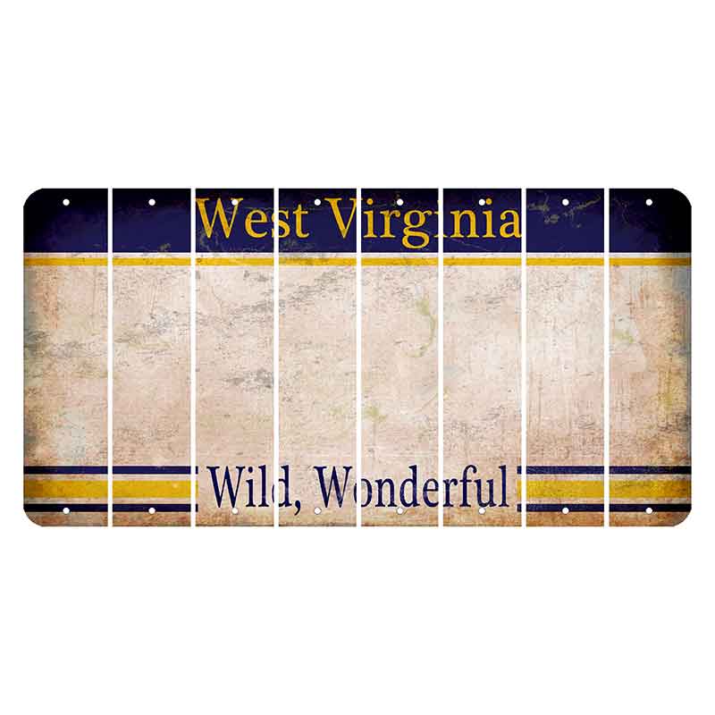 West Virginia Wild Wonderful Cut License Plate Strips (Set of 8) Blank