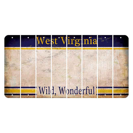 West Virginia Wild Wonderful Cut License Plate Strips (Set of 8) Blank