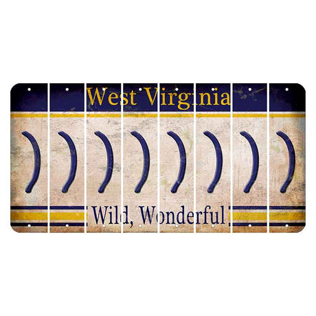 West Virginia Wild Wonderful Cut License Plate Strips (Set of 8) Parenthesis - Right