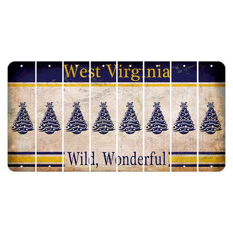 West Virginia Wild Wonderful Cut License Plate Strips (Set of 8) Christmas Tree