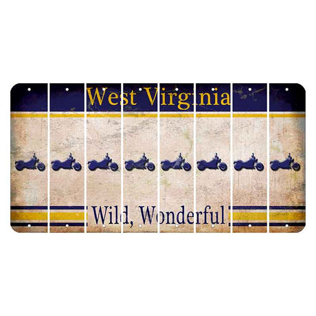 West Virginia Wild Wonderful Cut License Plate Strips (Set of 8) Motorcycle