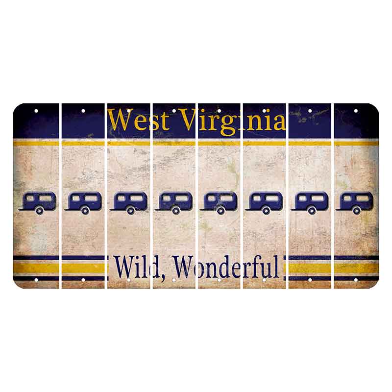 West Virginia Wild Wonderful Cut License Plate Strips (Set of 8) Trailer