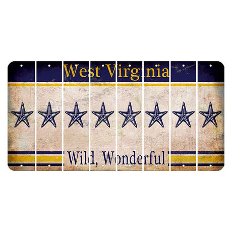 West Virginia Wild Wonderful Cut License Plate Strips (Set of 8) Star Fish