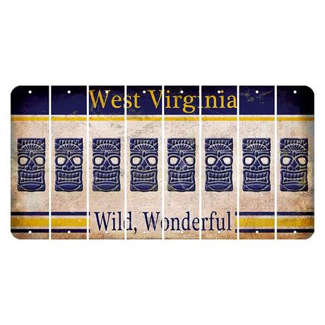 West Virginia Wild Wonderful Cut License Plate Strips (Set of 8) Tiki