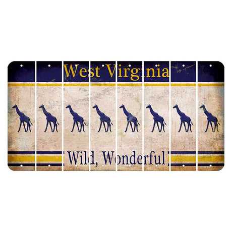 West Virginia Wild Wonderful Cut License Plate Strips (Set of 8) Giraffe