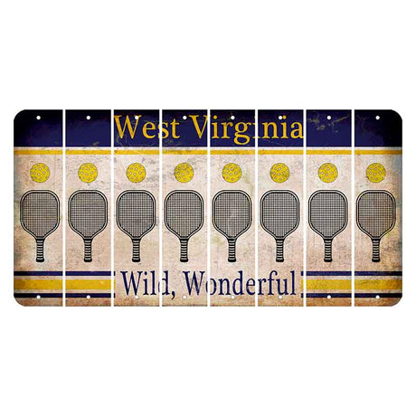 West Virginia Wild Wonderful Cut License Plate Strips (Set of 8) Pickleball