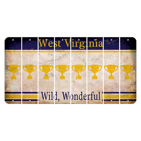 West Virginia Wild Wonderful Cut License Plate Strips (Set of 8) Trophy