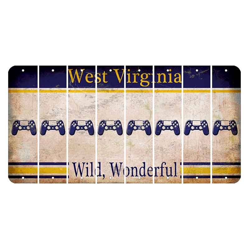 West Virginia Wild Wonderful Cut License Plate Strips (Set of 8) PS Controller