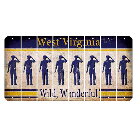 West Virginia Wild Wonderful Cut License Plate Strips (Set of 8) Police Officer