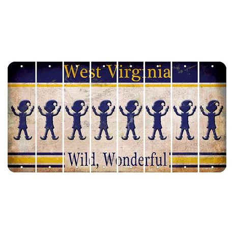 West Virginia Wild Wonderful Cut License Plate Strips (Set of 8) Elf