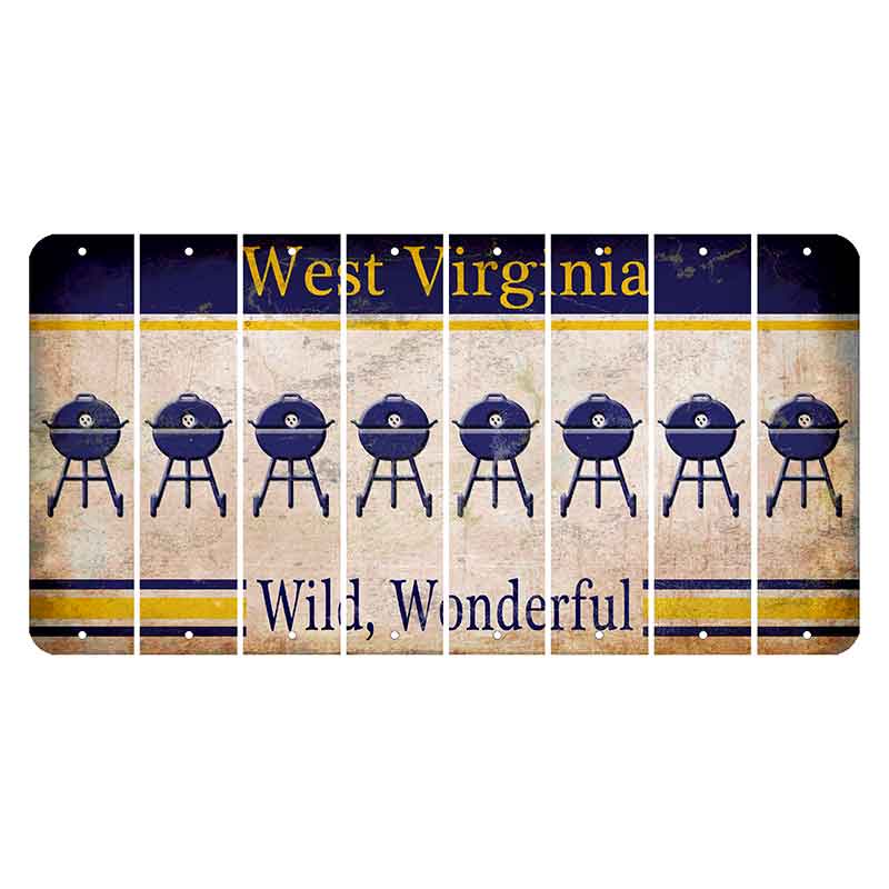 West Virginia Wild Wonderful Cut License Plate Strips (Set of 8) Grill