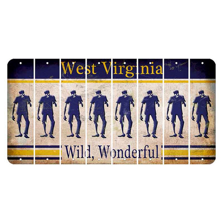 West Virginia Wild Wonderful Cut License Plate Strips (Set of 8) Zombie