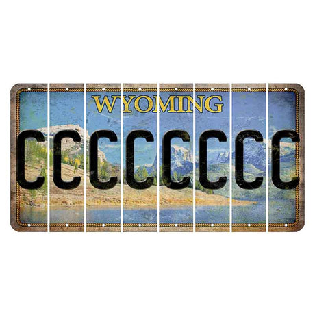 Wyoming Squaretop Mountain Cut License Plate Strips (Set of 8) C