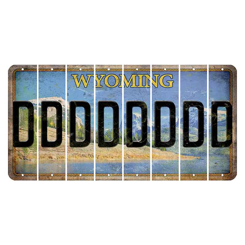 Wyoming Squaretop Mountain Cut License Plate Strips (Set of 8) D