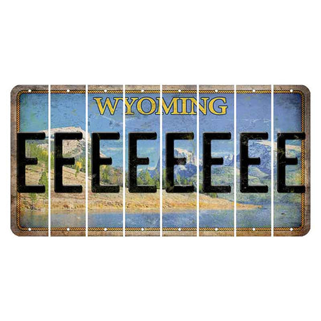 Wyoming Squaretop Mountain Cut License Plate Strips (Set of 8) E