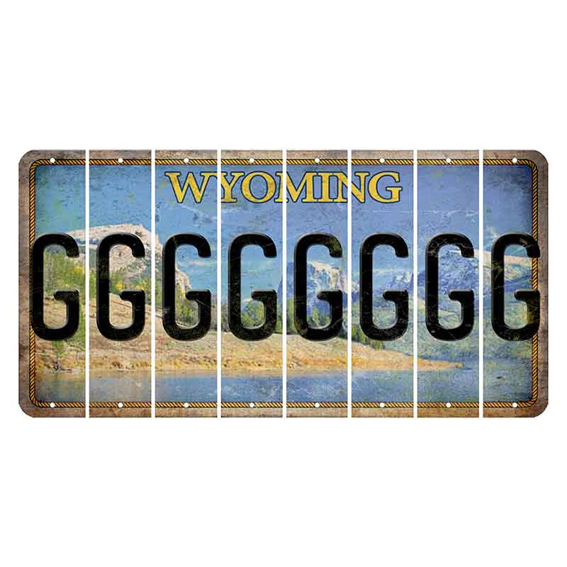 Wyoming Squaretop Mountain Cut License Plate Strips (Set of 8) G