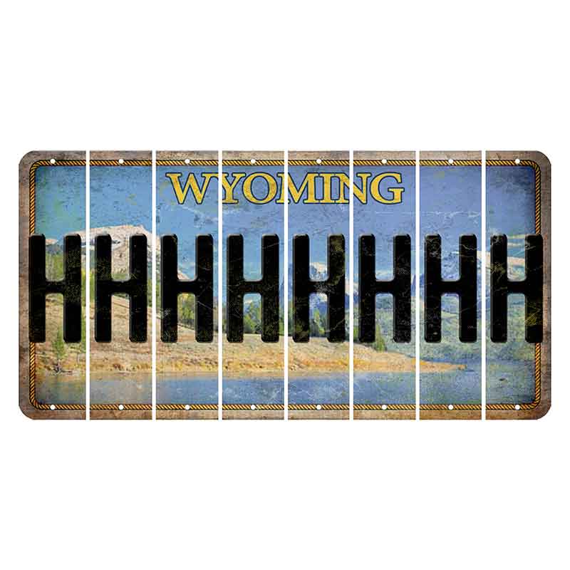 Wyoming Squaretop Mountain Cut License Plate Strips (Set of 8) H