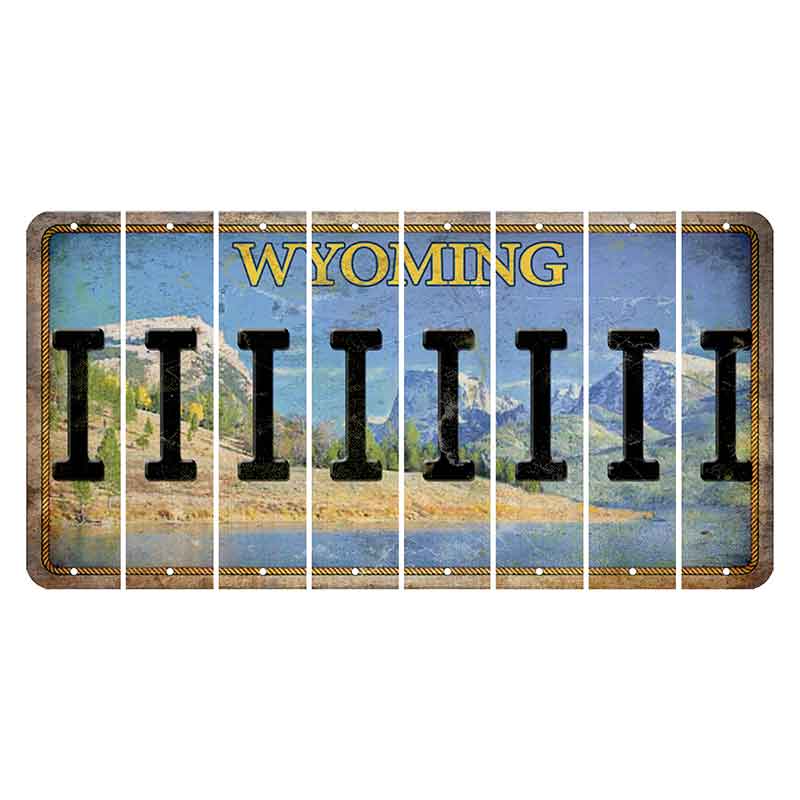 Wyoming Squaretop Mountain Cut License Plate Strips (Set of 8) I