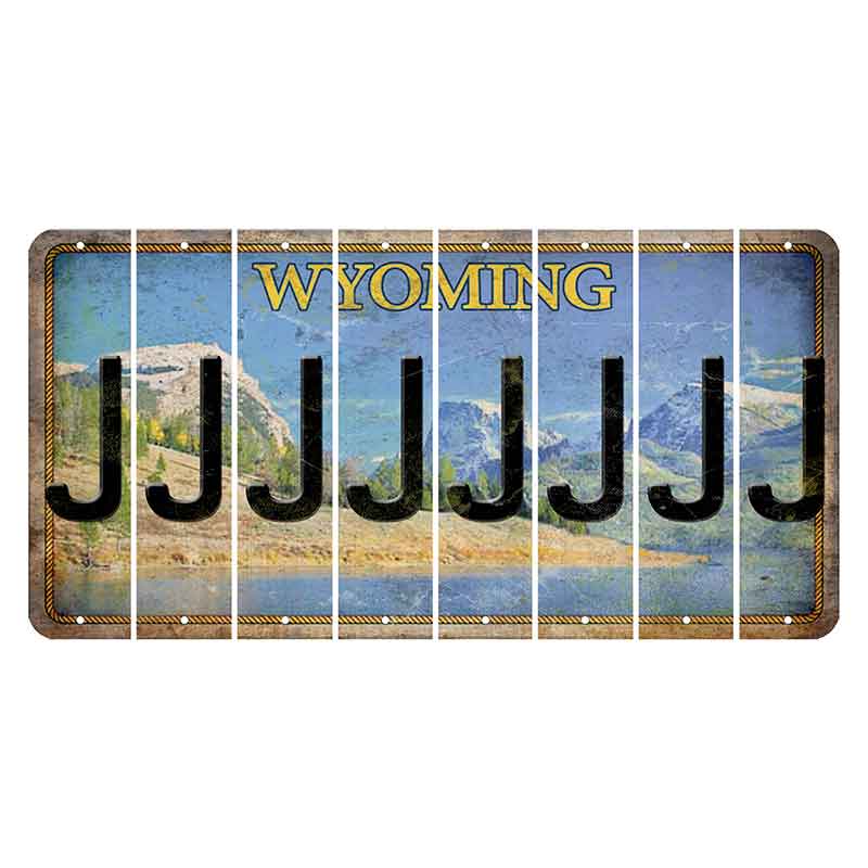 Wyoming Squaretop Mountain Cut License Plate Strips (Set of 8) J