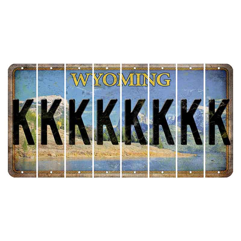 Wyoming Squaretop Mountain Cut License Plate Strips (Set of 8) K