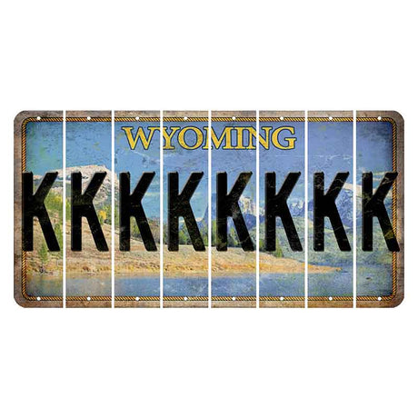 Wyoming Squaretop Mountain Cut License Plate Strips (Set of 8) K