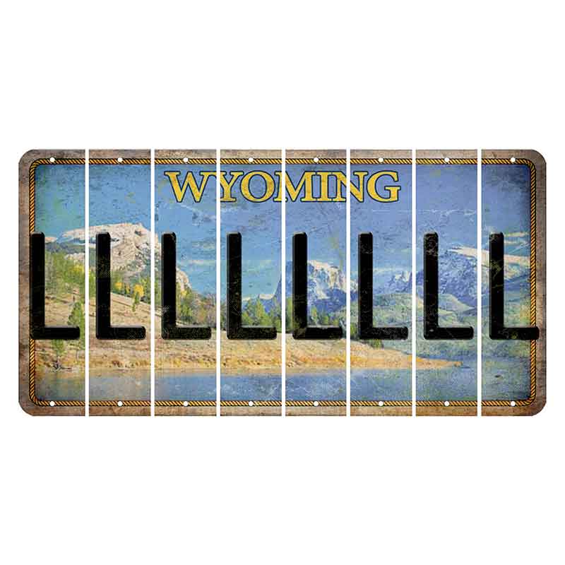 Wyoming Squaretop Mountain Cut License Plate Strips (Set of 8) L