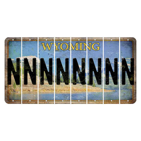 Wyoming Squaretop Mountain Cut License Plate Strips (Set of 8) N