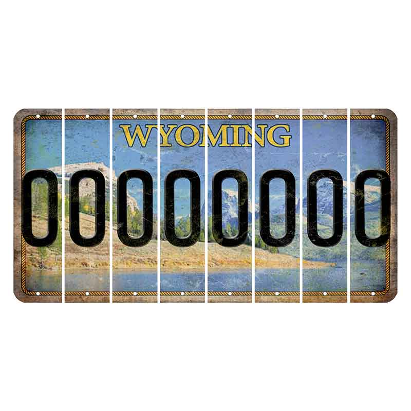 Wyoming Squaretop Mountain Cut License Plate Strips (Set of 8) O