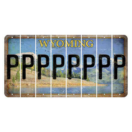 Wyoming Squaretop Mountain Cut License Plate Strips (Set of 8) P